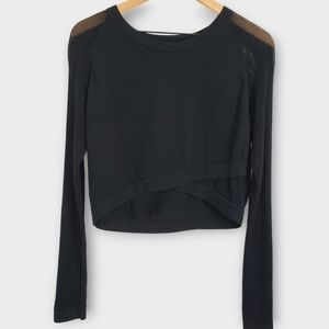 RIVER Island V-crop with Mesh Sleeves Top